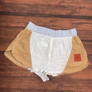 Free People Movement Shorts Womens Small Tan White Blue
